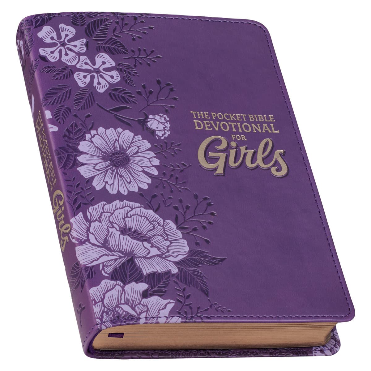 Purple Faux Leather Pocket Devotional for Girls, picture 3