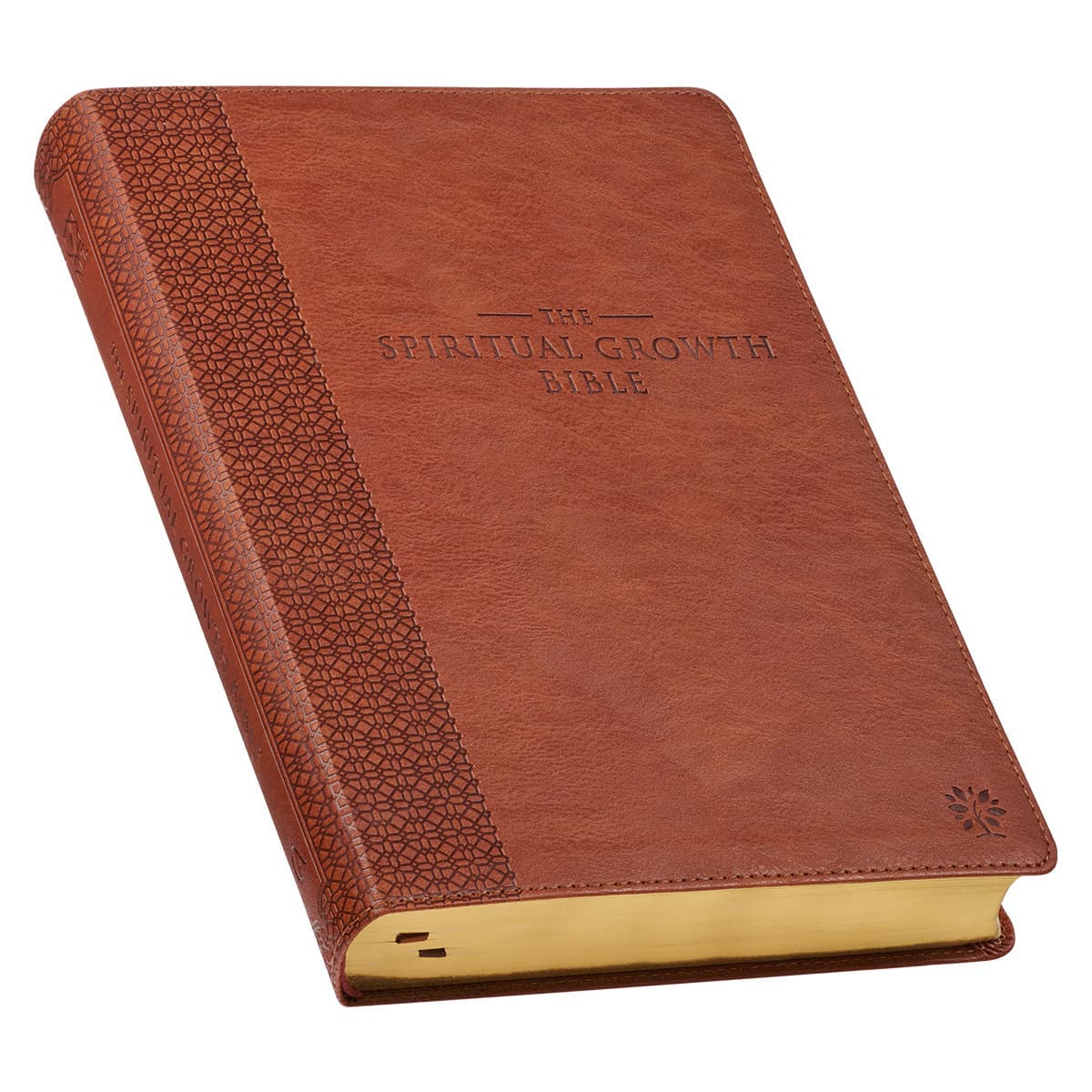 Saddle Tan Faux Leather Spiritual Growth Bible, picture 3