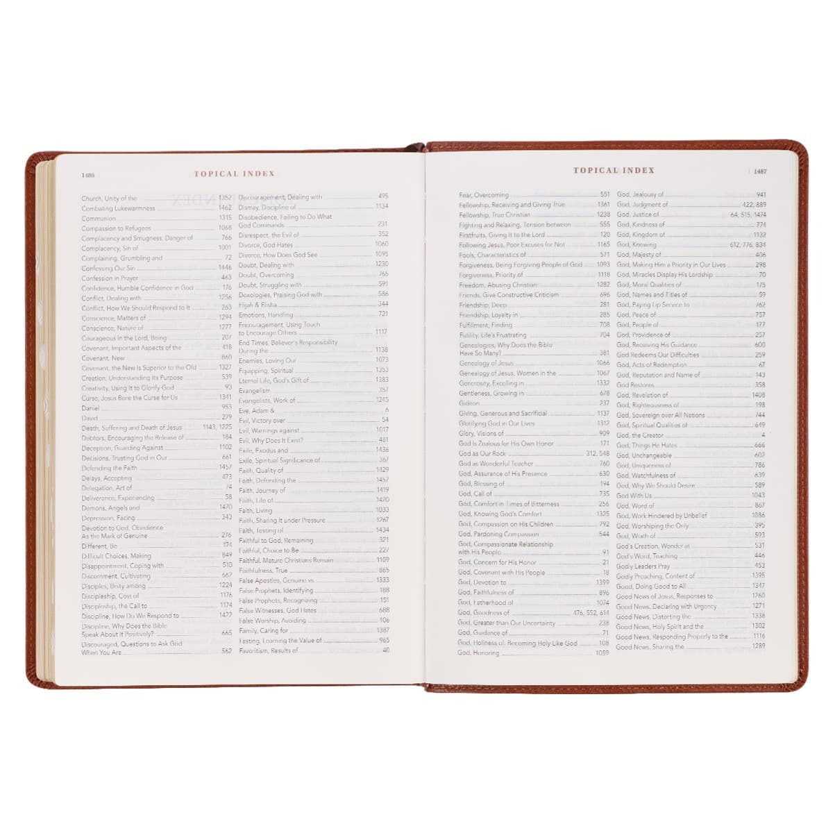 Saddle Tan Faux Leather Spiritual Growth Bible, picture 9