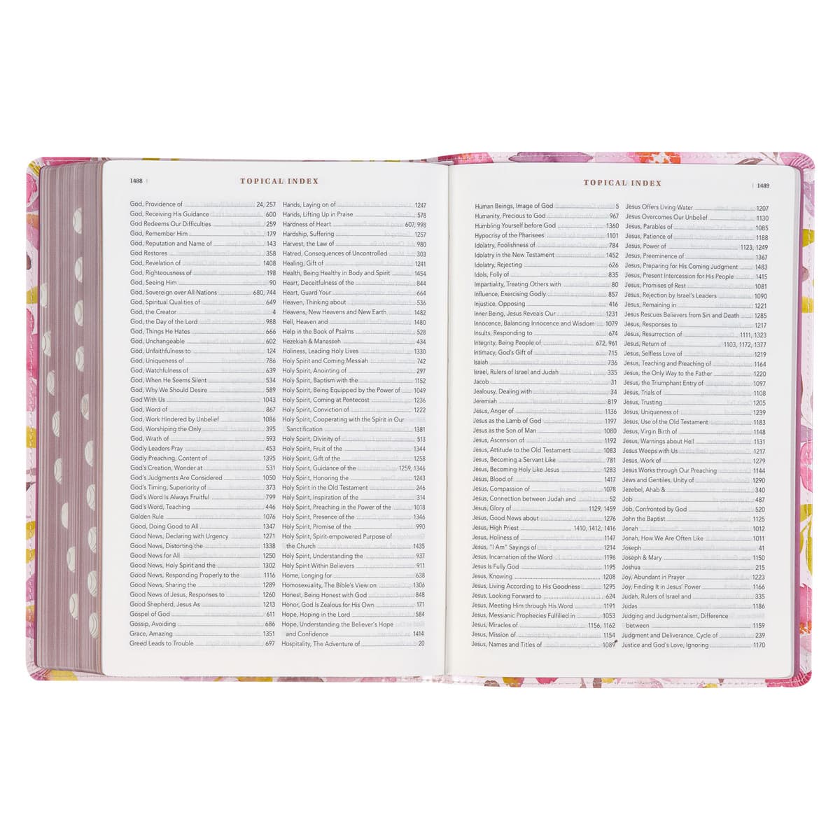 Pink Floral Faux Leather Spiritual Growth Bible, picture 9