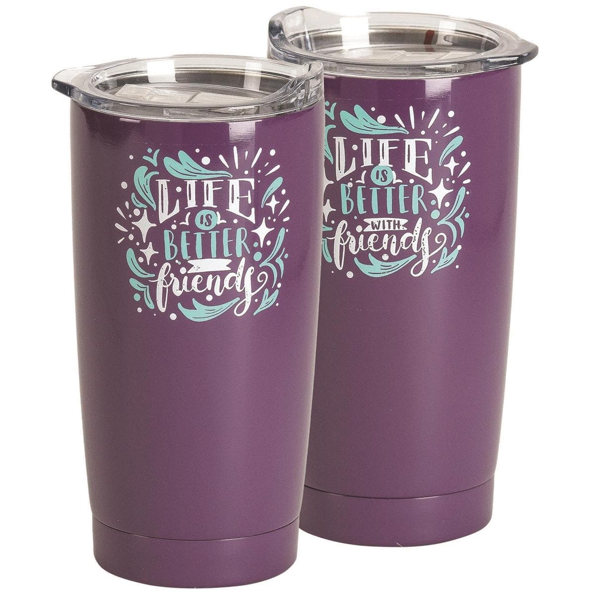 LIFE IS BETTER WITH PURPLE 20 OZ STAINLESS STEEL TUMBLER