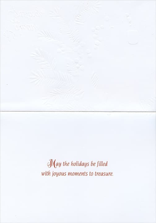 Designer Greetings Wreath with Gold Bow Box of 18 Christmas Cards, picture 2
