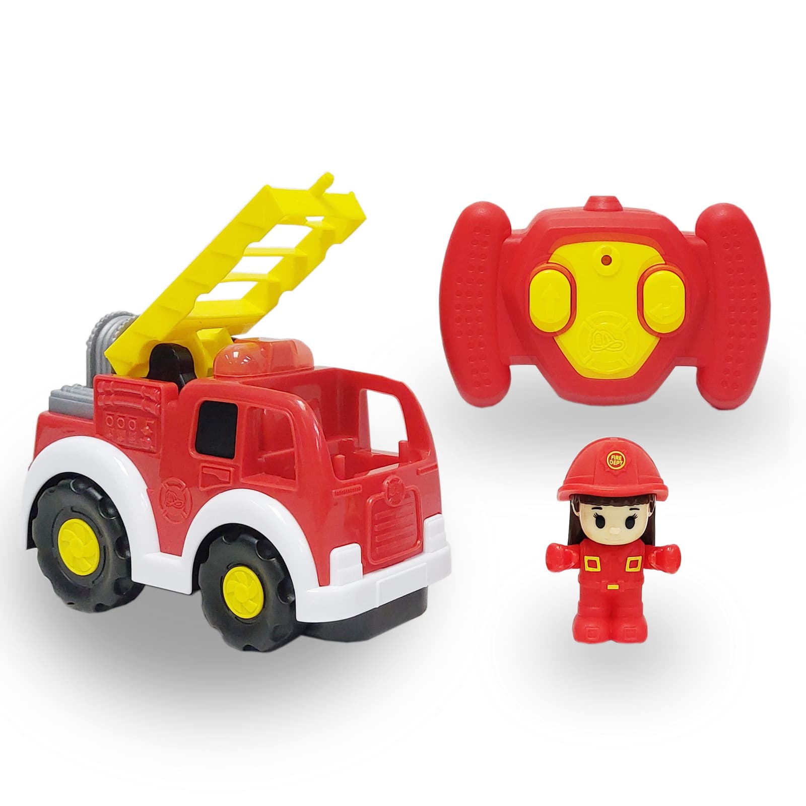 RC Fire Truck with Lights and Firefighter Figure, Kid Connection 2.4G, Ages 3+, picture 3