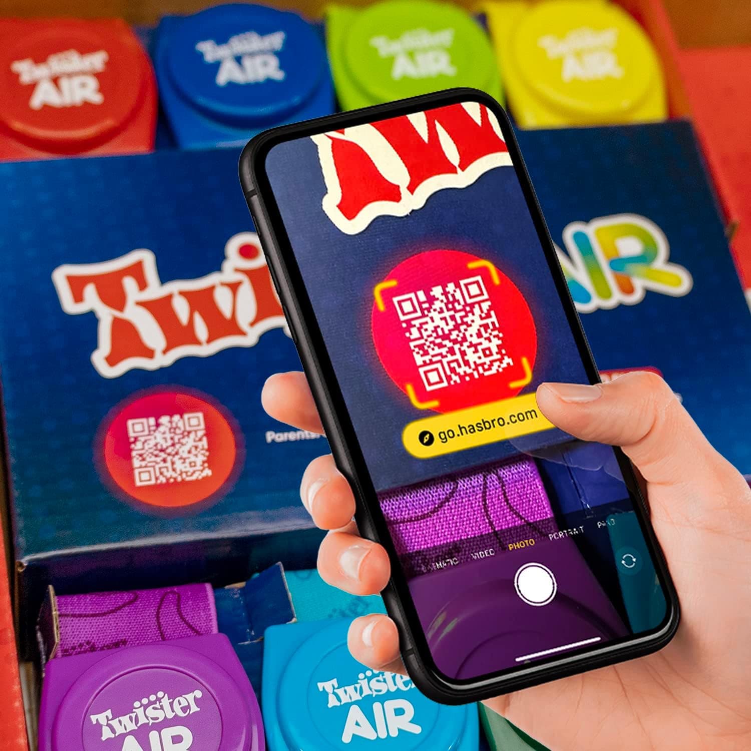 Hasbro Gaming Twister Air Game | AR App Play Game with Wrist and Ankle Bands | Links to Smart Devices | Active Party Games for Kids and Adults | Ages 8+ | for 1+ Players, picture 2