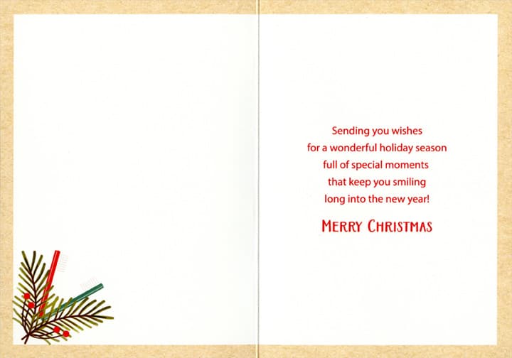 Designer Greetings Wreath with Dental Tools, Floss and Tooth Brush Dentist Christmas Card, picture 2