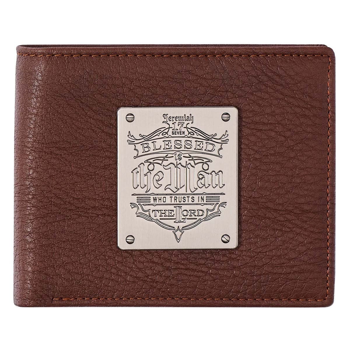 Blessed Is The Man - Jeremiah 17:7 Timber Spice Brown Genuine Leather Wallet