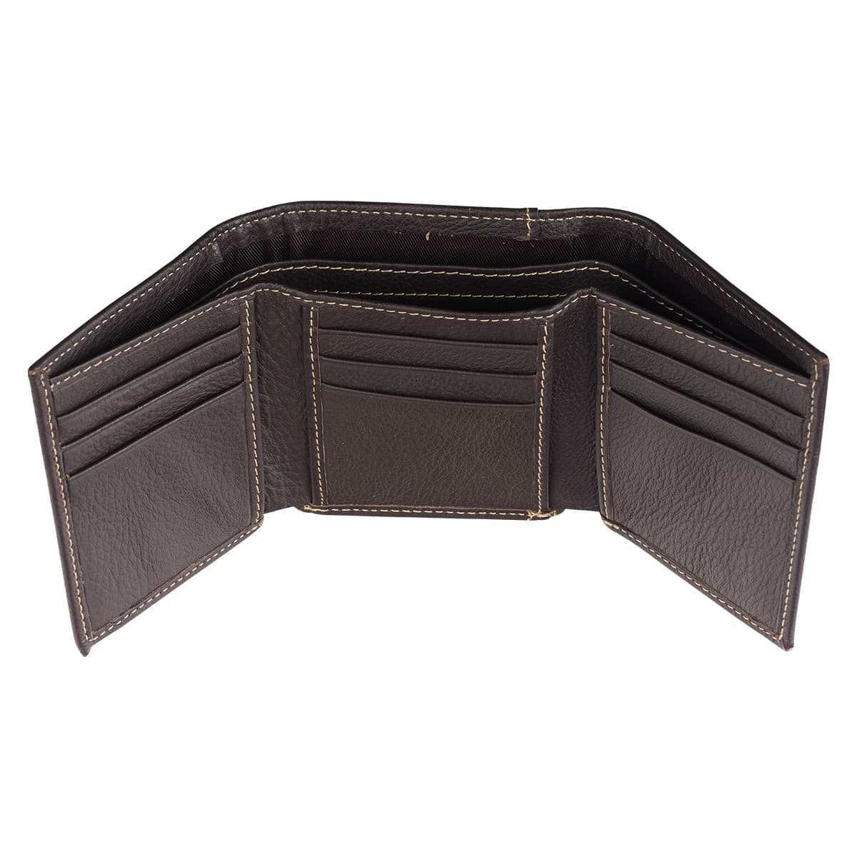 Best Dad Brown and Tan Genuine Leather Trifold Wallet, picture 3