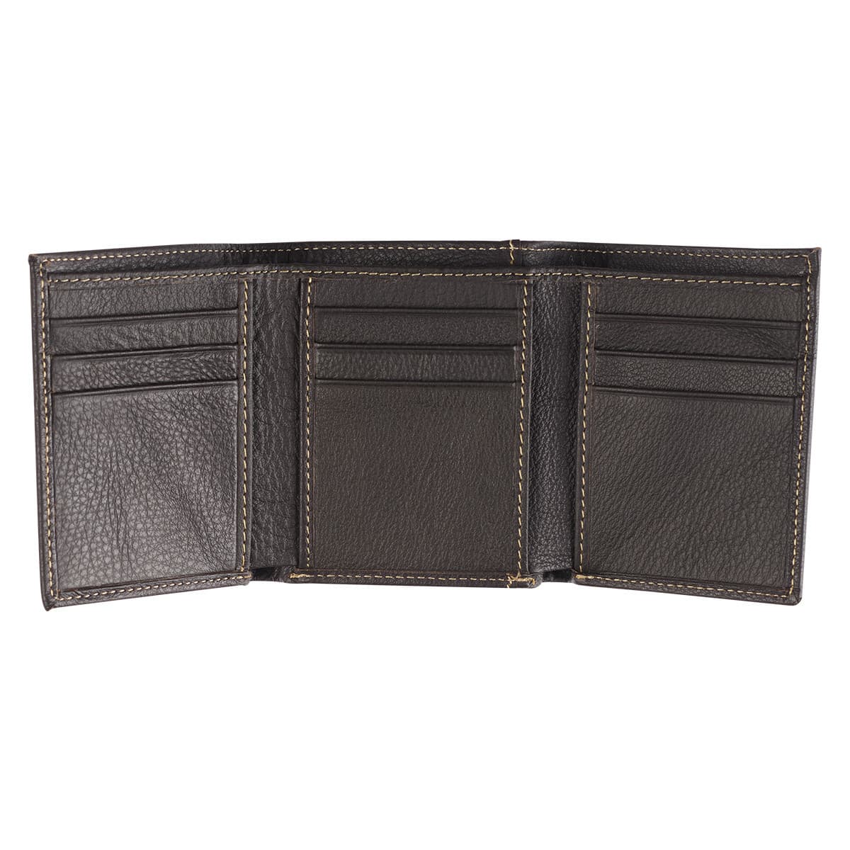 Best Dad Brown and Tan Genuine Leather Trifold Wallet, picture 4