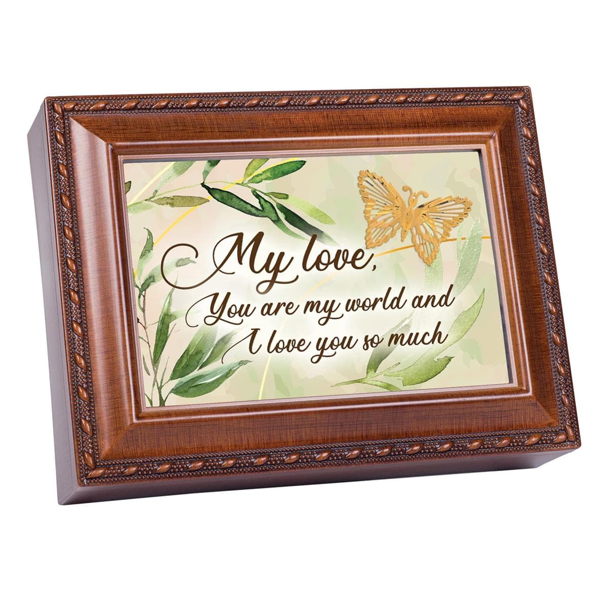 MY LOVE YOU ARE MY WORLD MUSICAL JEWELRY BOX