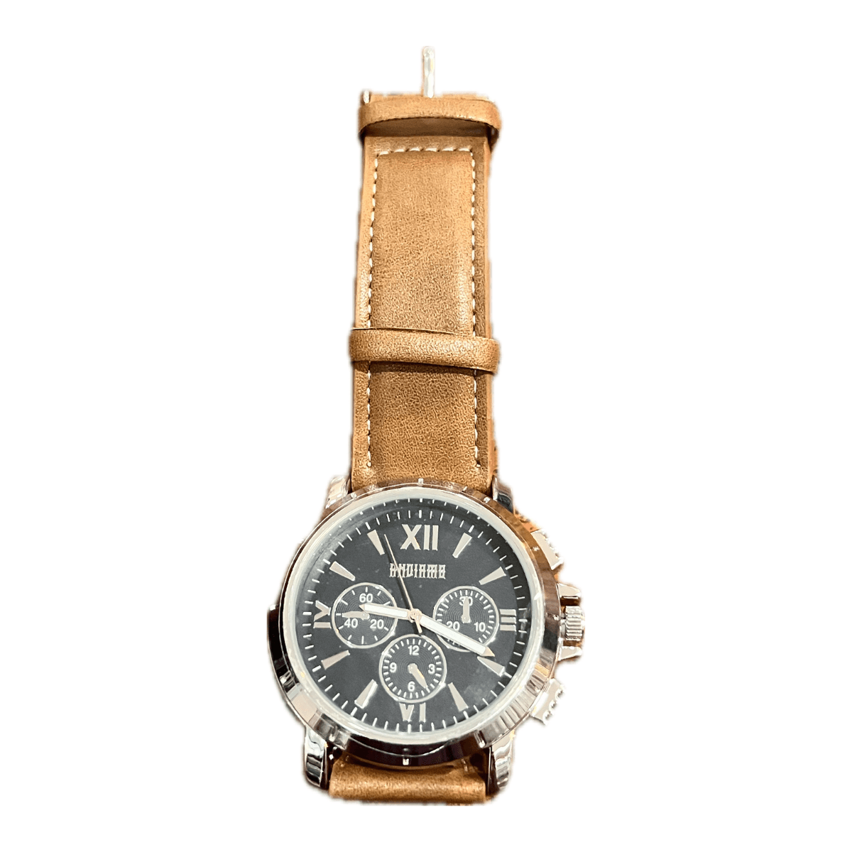 ANDIAMO Men's Brown Leather Strap Watch, picture 2