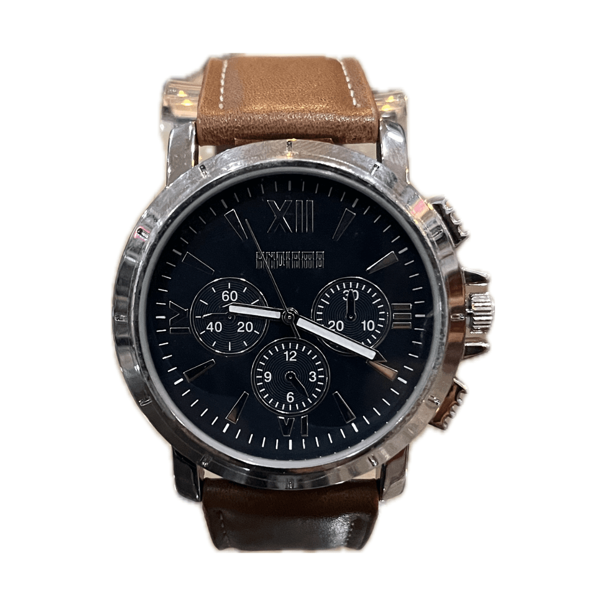 ANDIAMO Men's Brown Leather Strap Watch