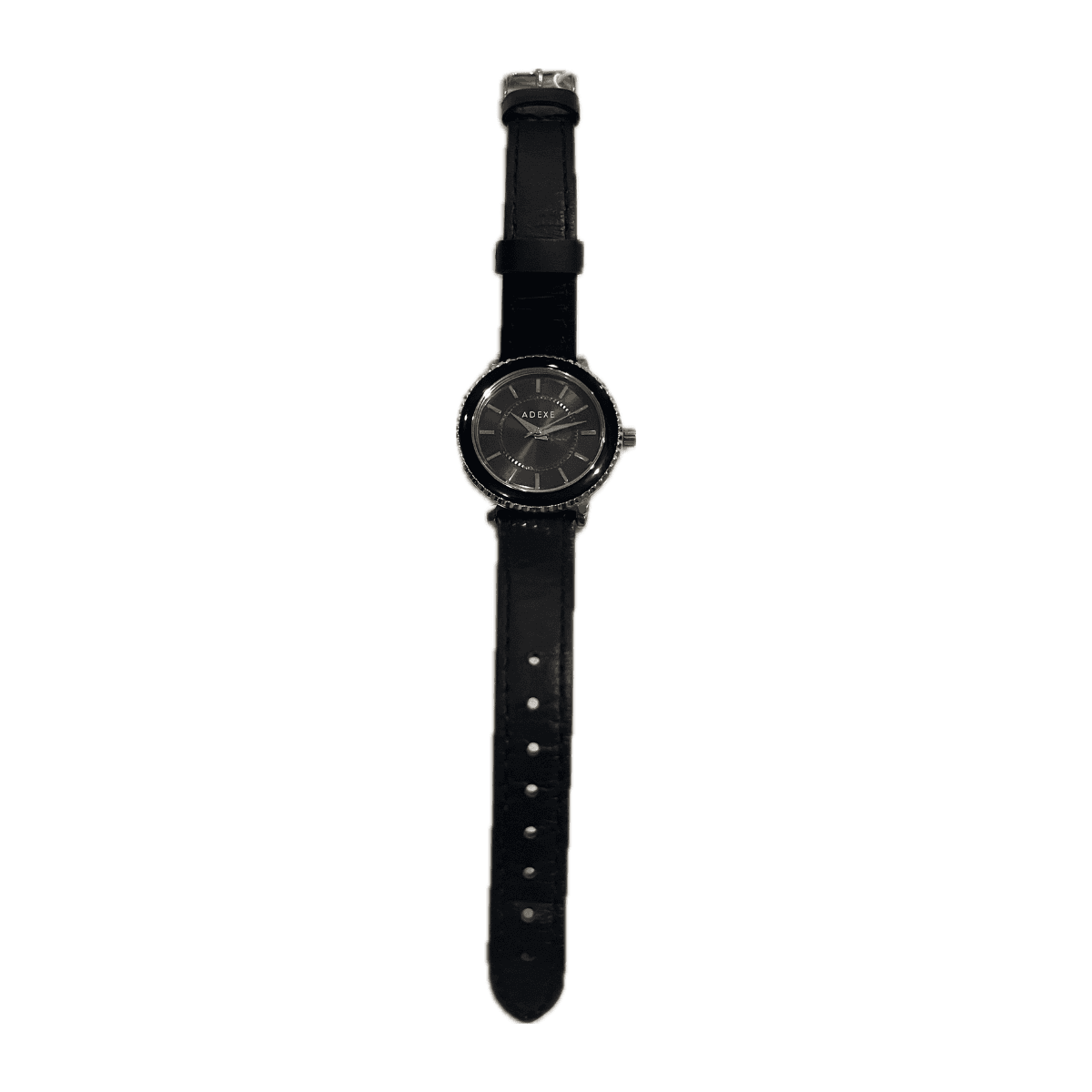 ADEXE Ladies Black Leather Band Watch, picture 2