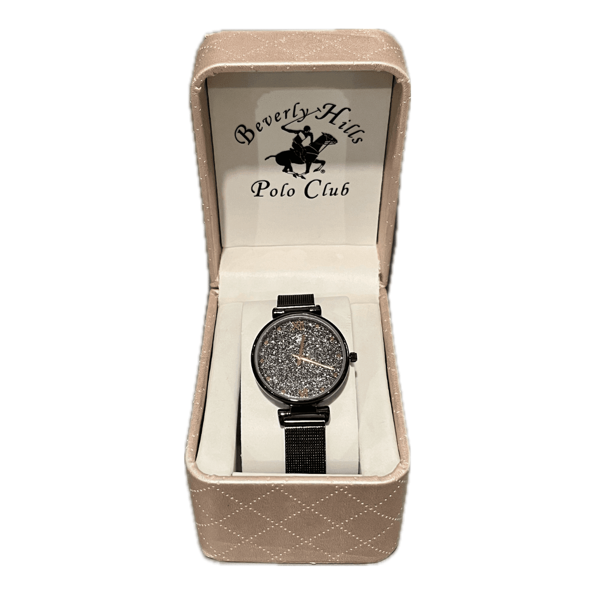 Beverly Hills Polo Club Ladies Black Mesh Band Watch