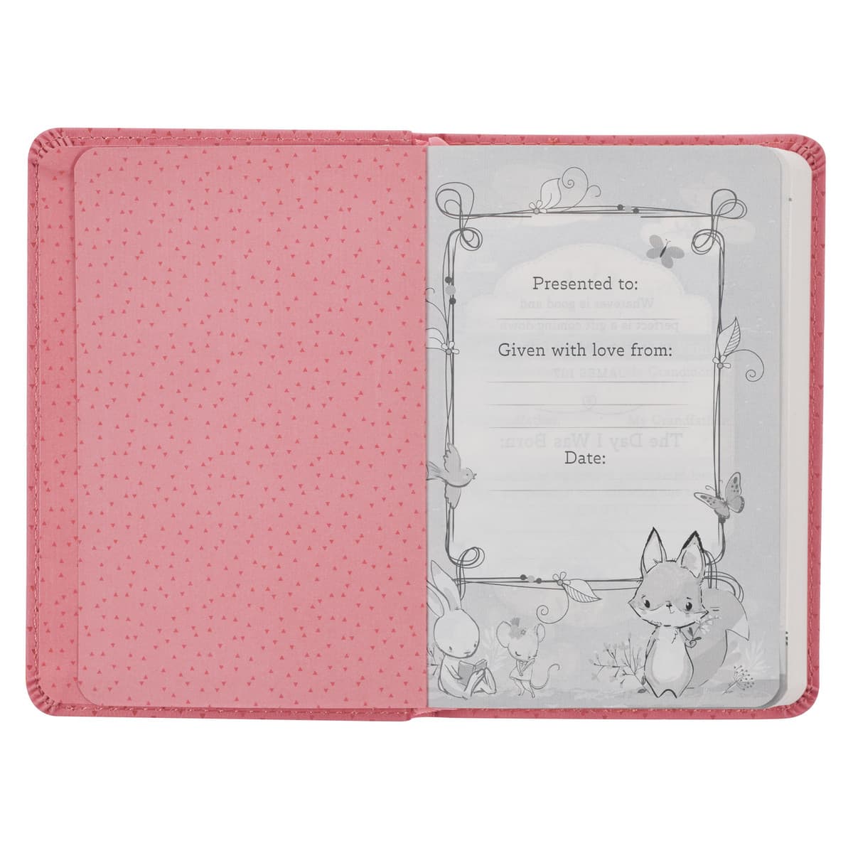 Pink Faux Leather NLT New Testament Keepsake Bible for Girls, picture 3