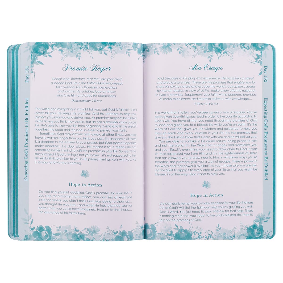 Living a Hope-Filled Life Blue Floral Softcover Devotional, picture 4