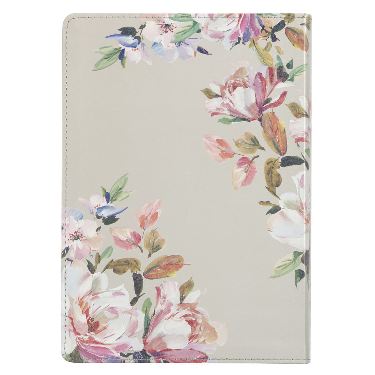 Pearlized Gray Floral Faux Leather NLT Everyday Devotional Bible for Women, picture 2