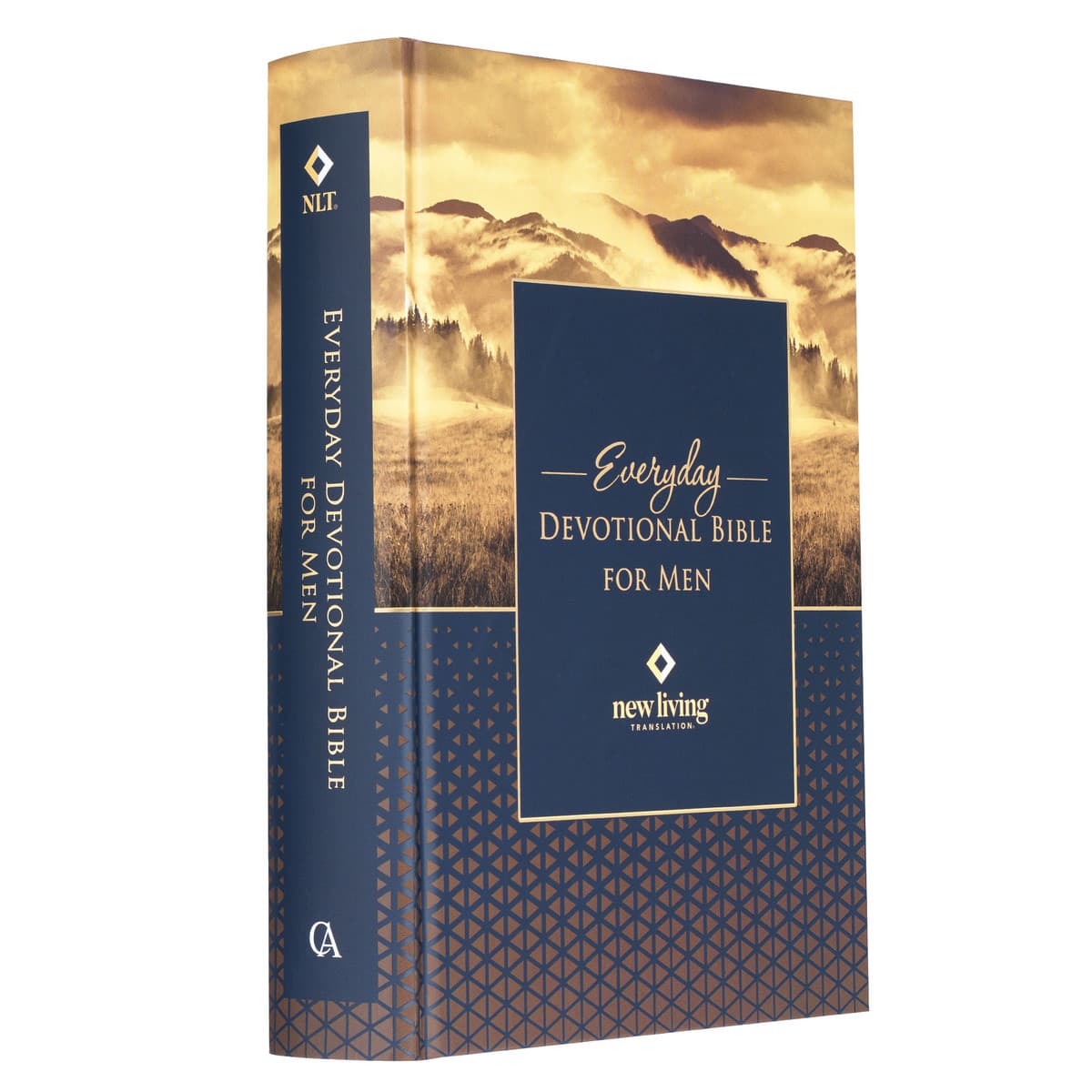 Gold and Navy Mountain View Hardcover NLT Everyday Devotional Bible for Men, picture 6
