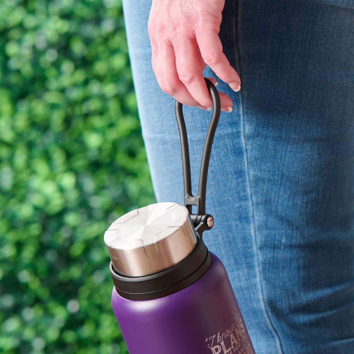 I Know the Plans - Jeremiah 29:11 Purple Stainless Steel Water Bottle, picture 5