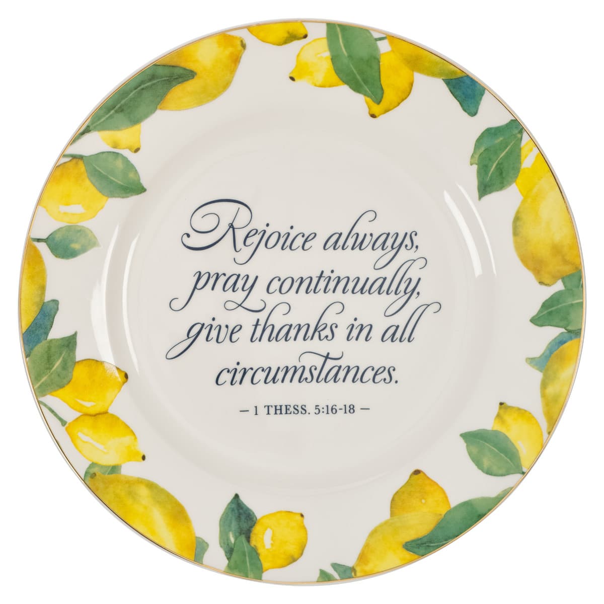 Rejoice Always -1 Thessalonians 5:16-18 Lemon Yellow Ceramic Plate