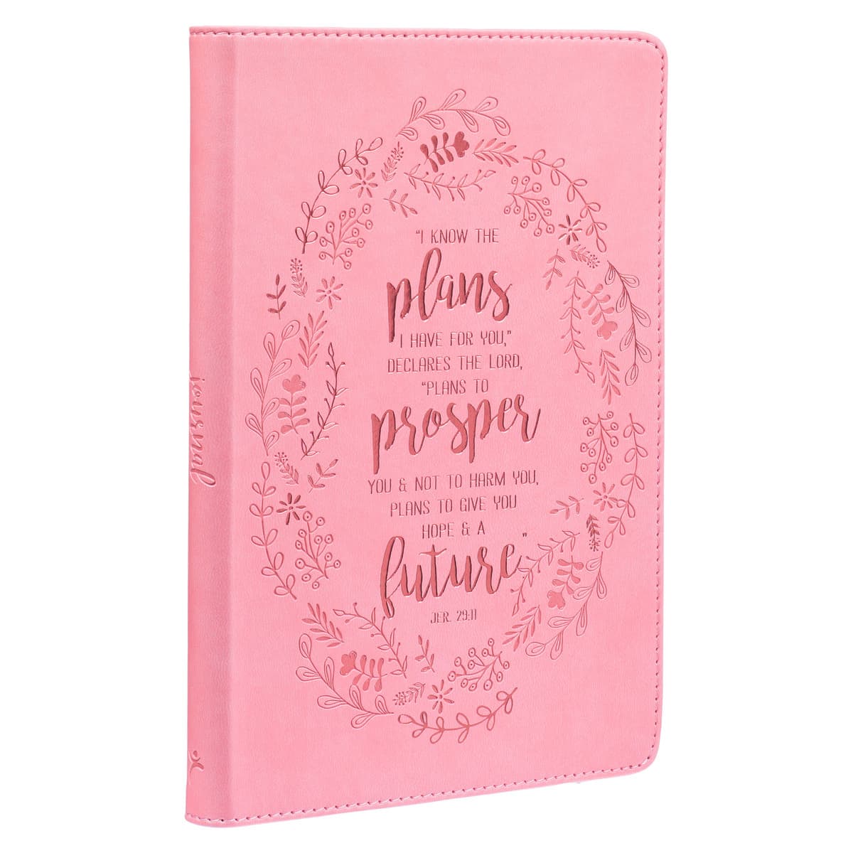 I Know the Plans - Jeremiah 29:11 Pink Slimline Faux Leather Journal, picture 3
