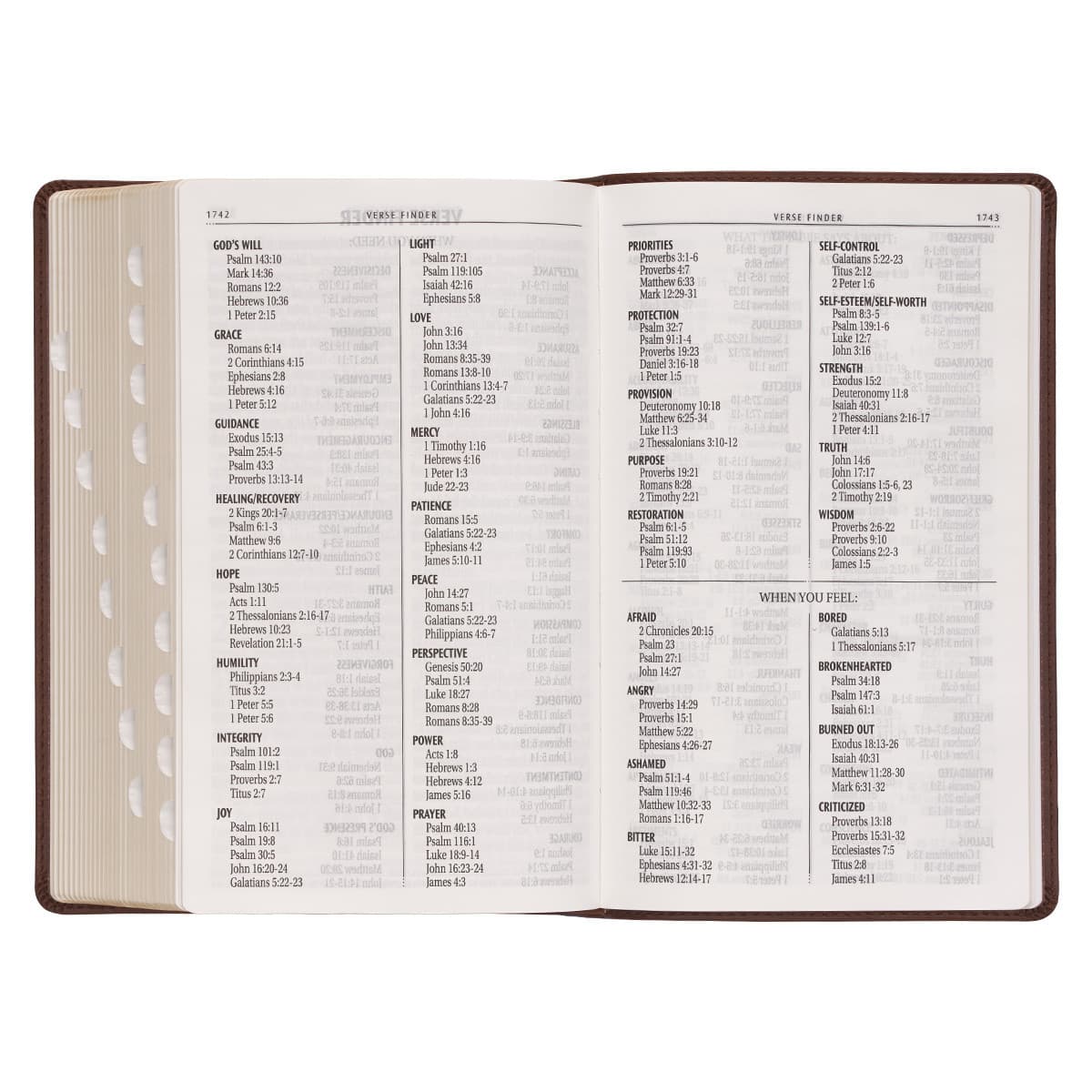 Medium Brown Ivy Faux Leather Giant Print Standard-size Bible with Thumb Index, picture 10