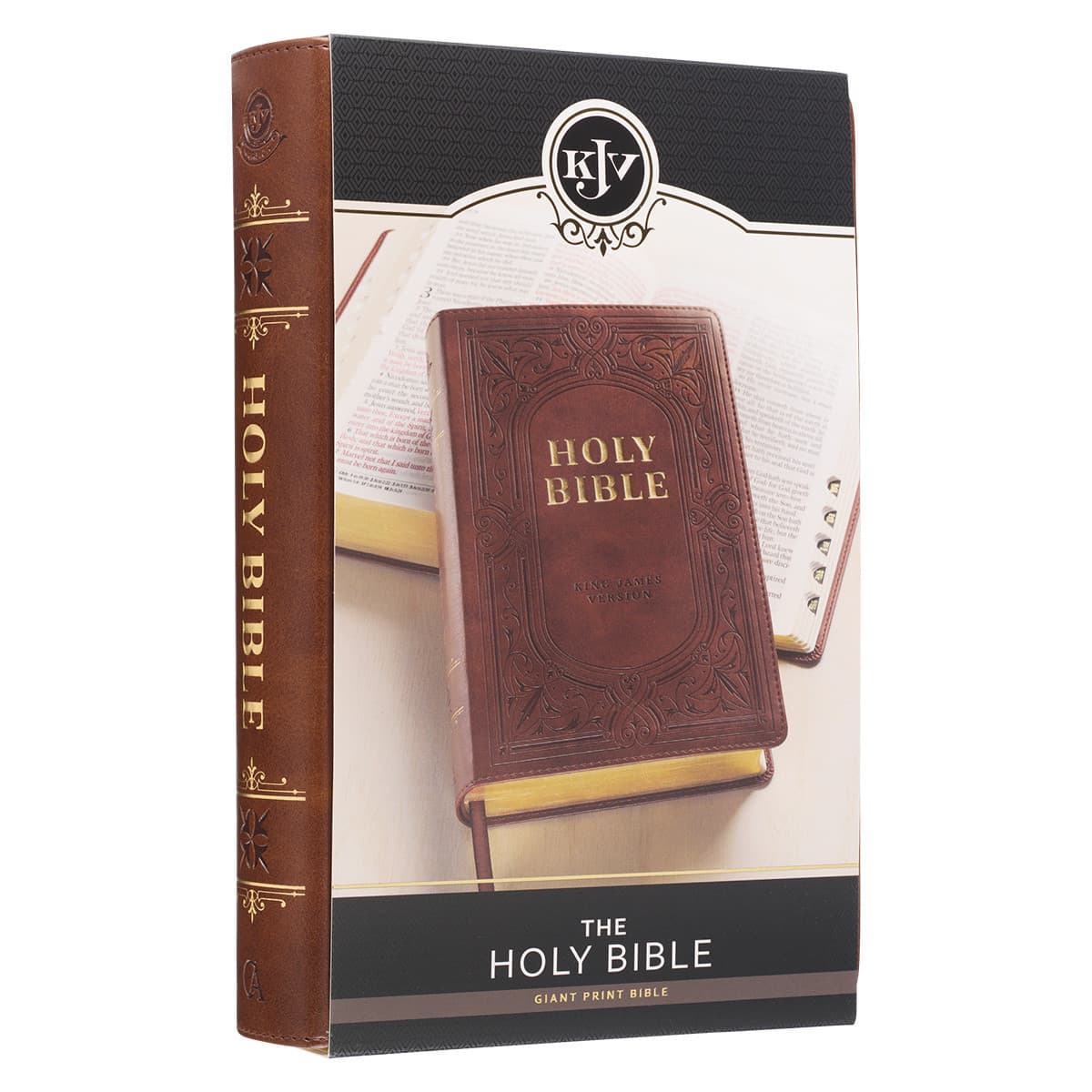 Medium Brown Ivy Faux Leather Giant Print Standard-size Bible with Thumb Index, picture 12
