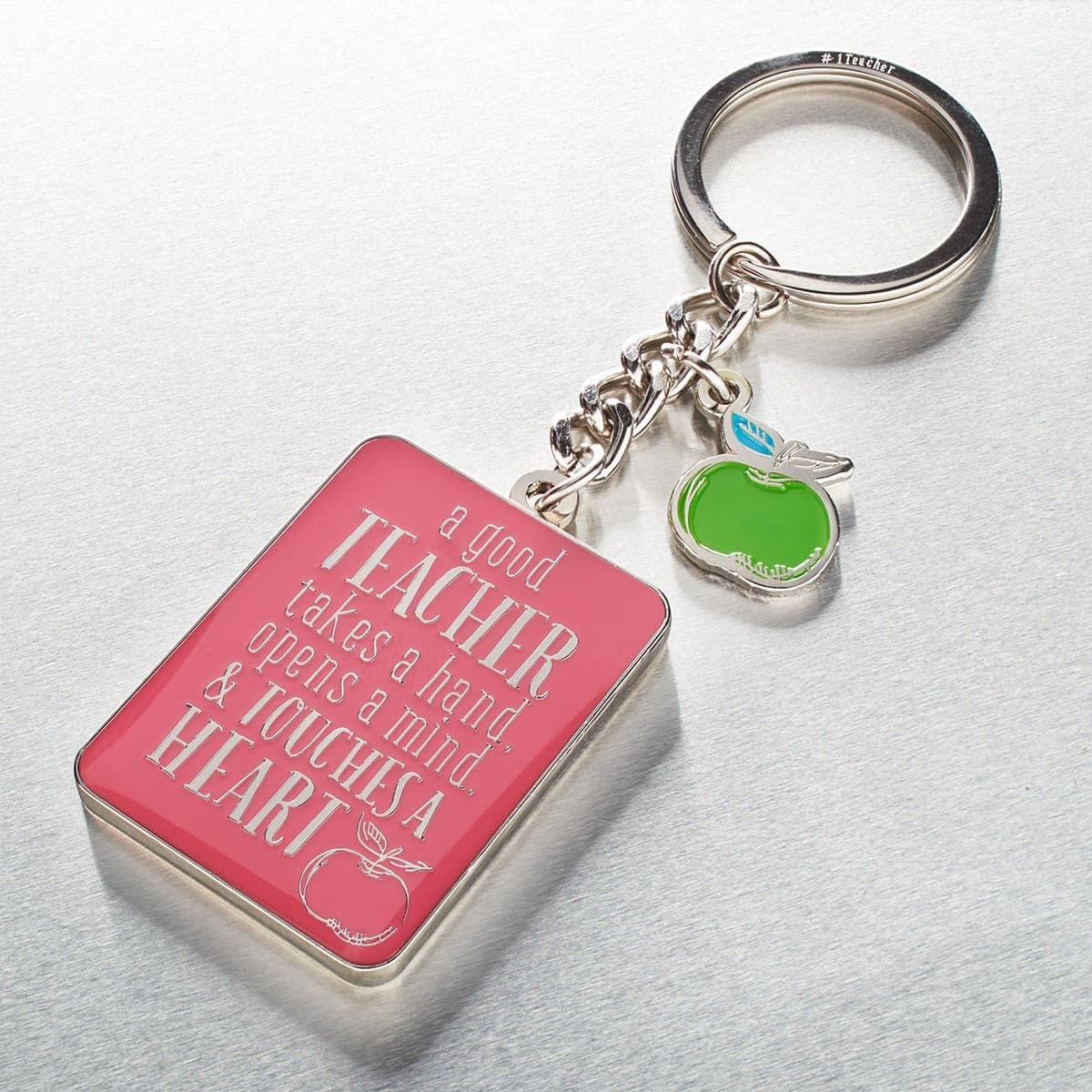 Pink Blessings for a #1 Teacher - 1 Corinthians 16:14 Key Ring in Gift Tin, picture 4