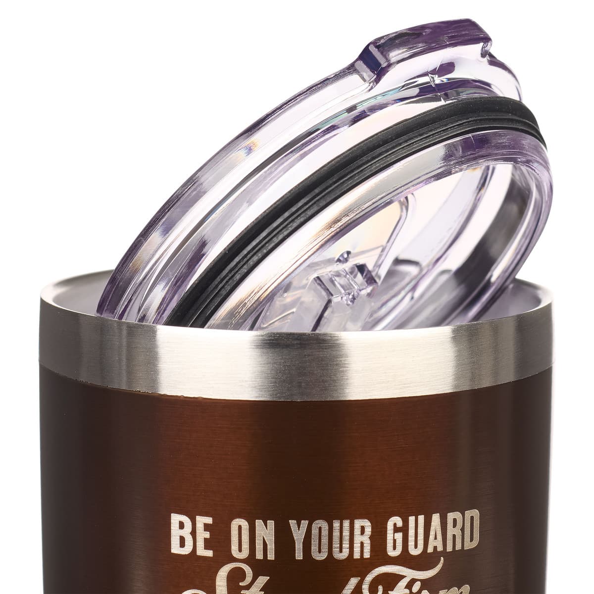 Stand Firm - 1 Corinthians 16:13 Brown Stainless Steel Mug, picture 5