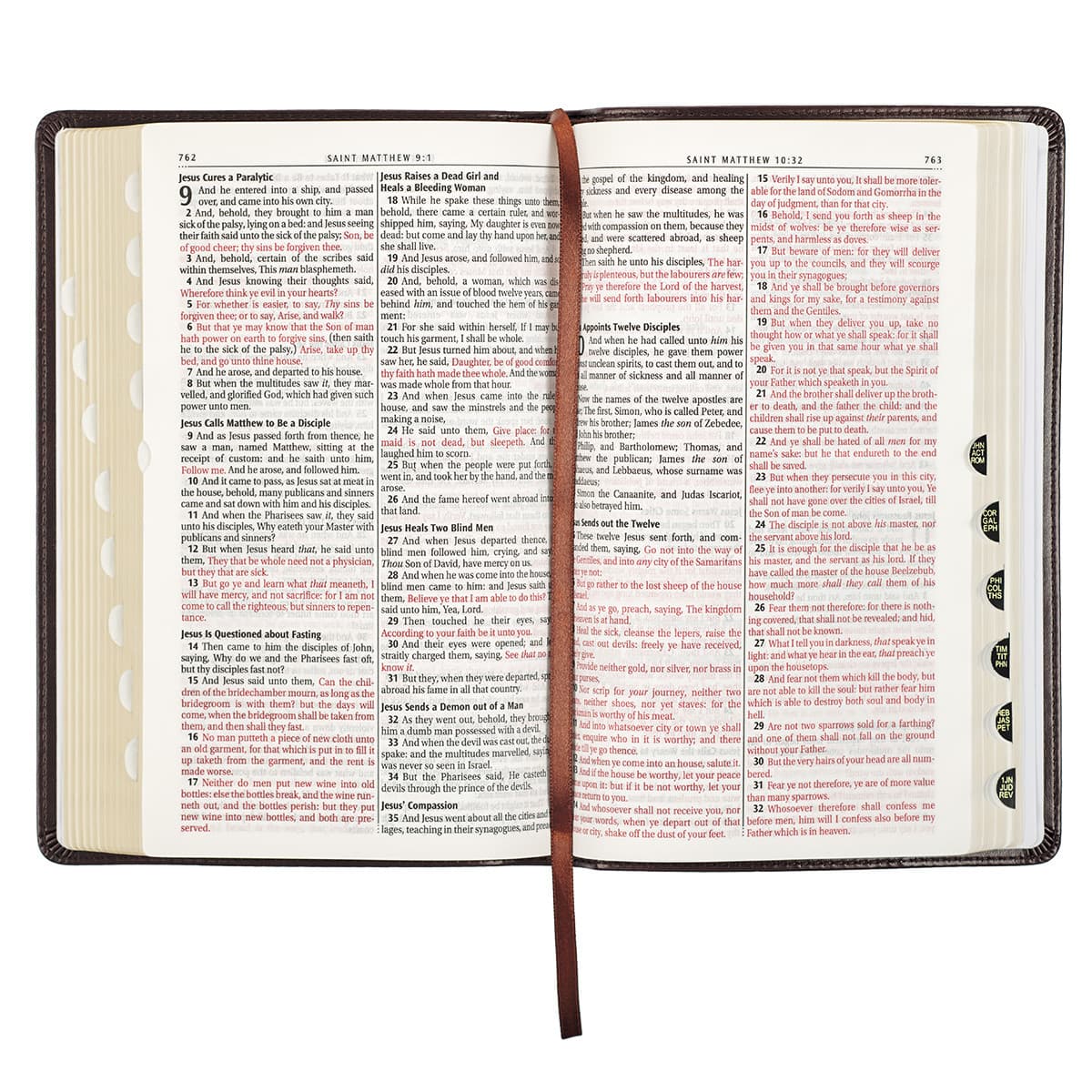 Dark Brown Faux Leather King James Version Deluxe Gift Bible with Thumb Index, picture 7