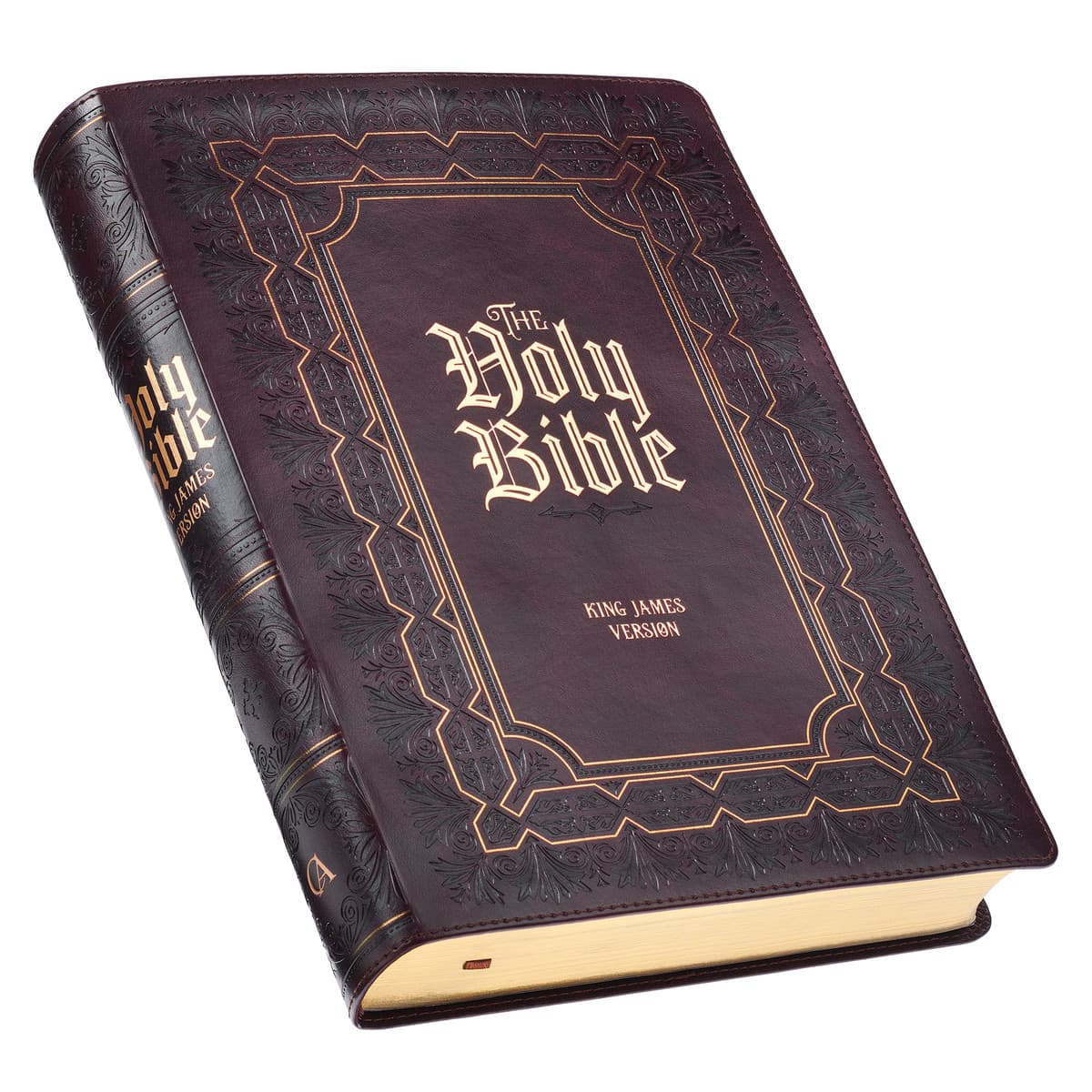 Framed Burgundy Faux Leather Super Giant Print King James Version Bible, picture 3