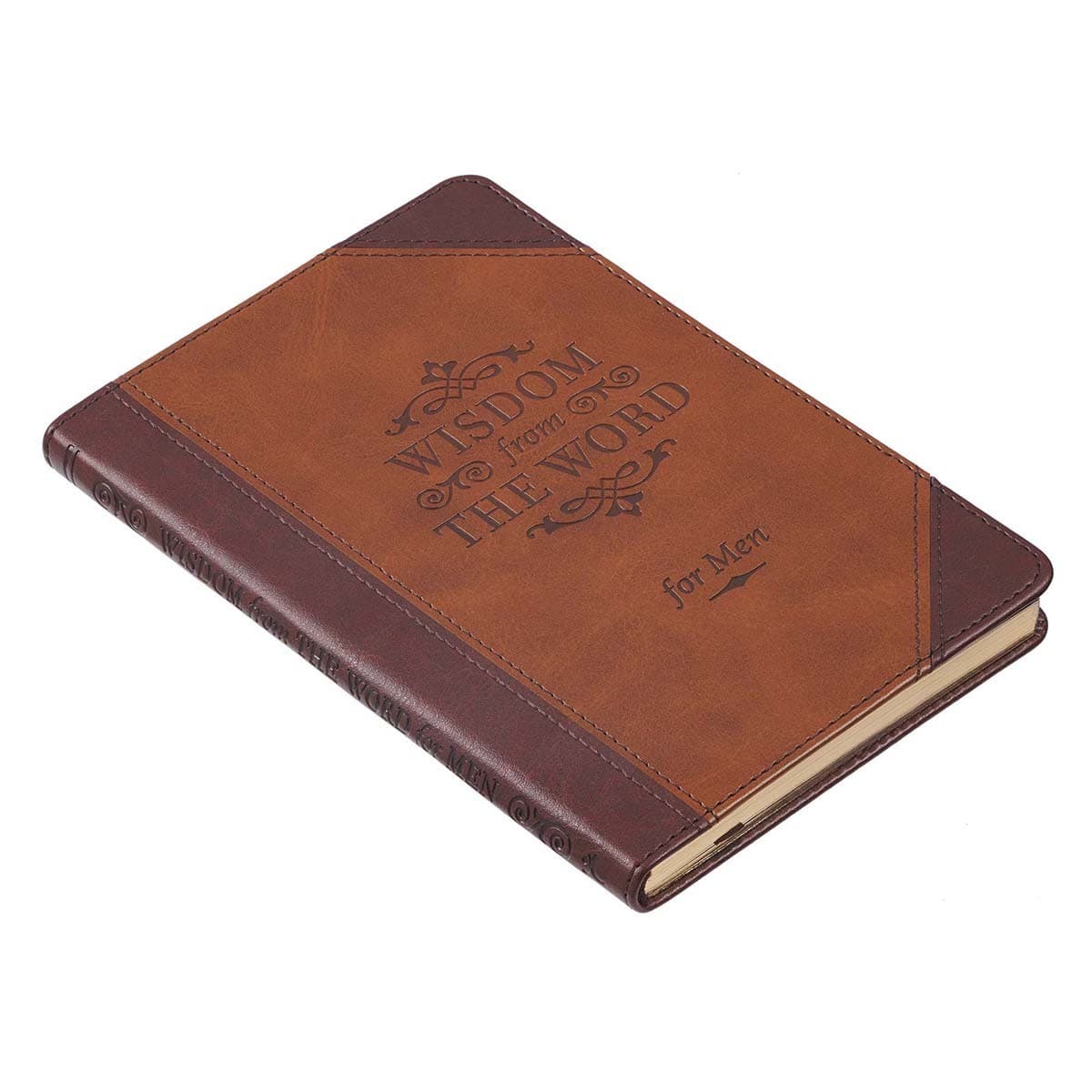 Wisdom From The Word For Men Brown Faux Leather Gift Book, picture 3