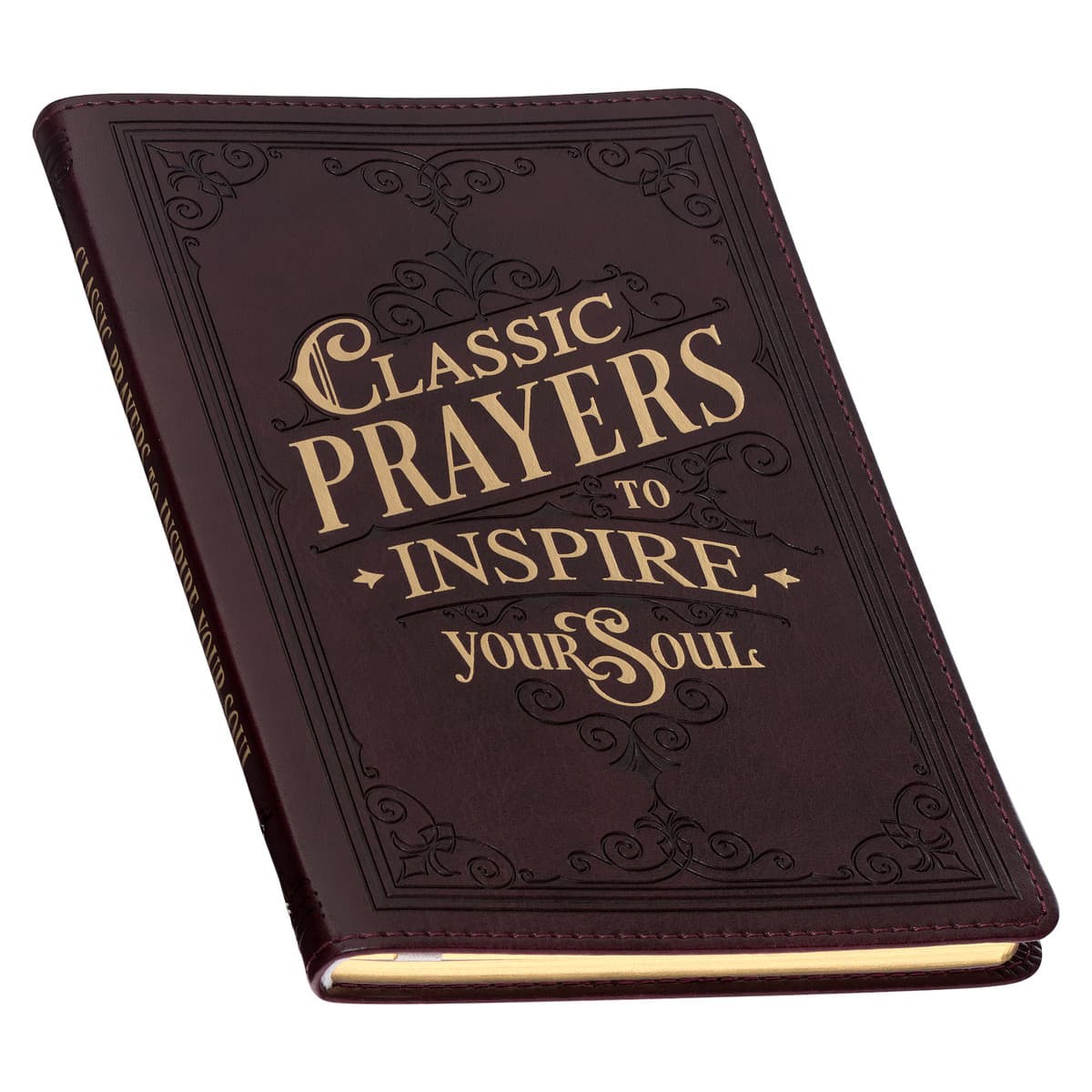 Classic Prayers to Inspire Your Soul Brown Faux Leather Prayer Book, picture 3