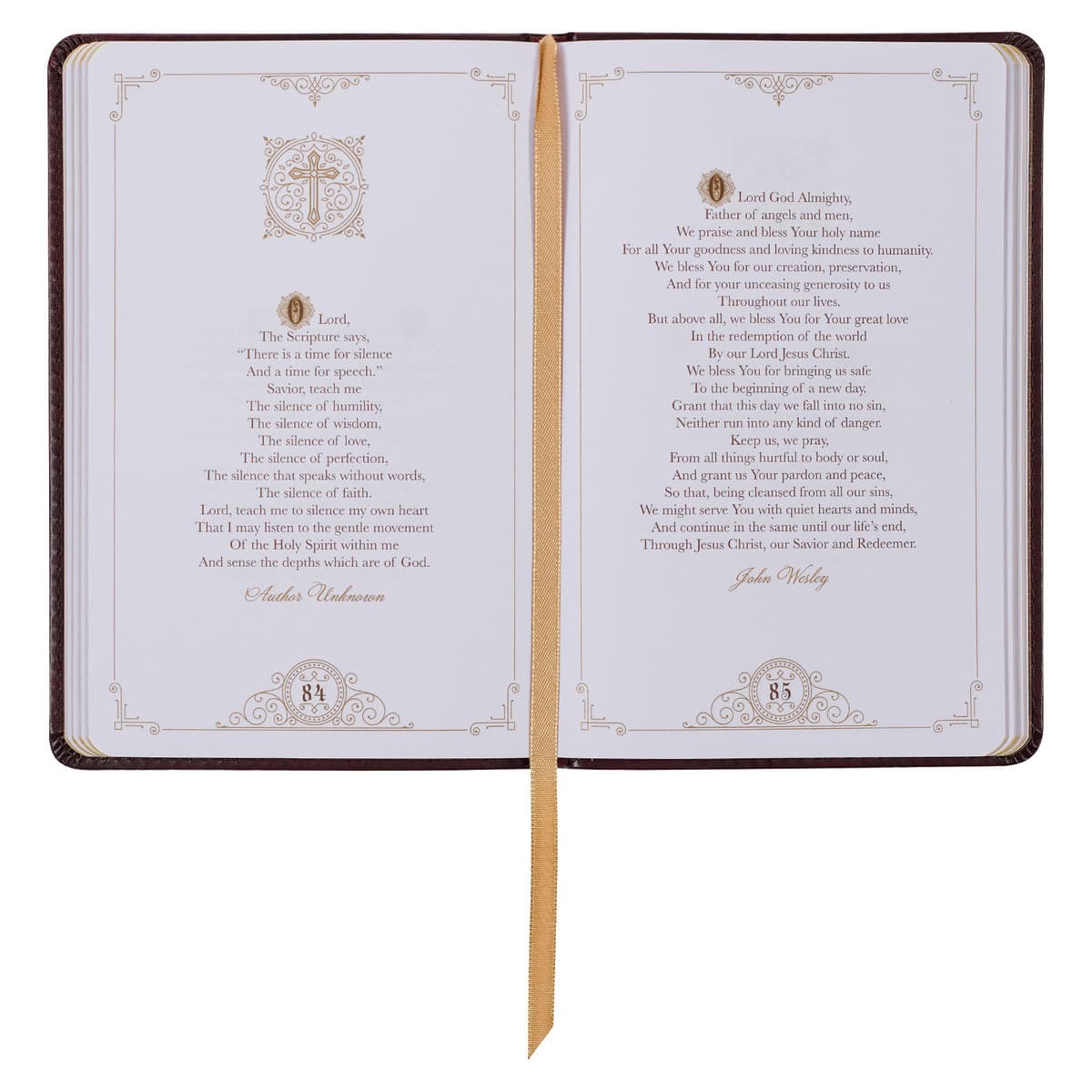Classic Prayers to Inspire Your Soul Brown Faux Leather Prayer Book, picture 5
