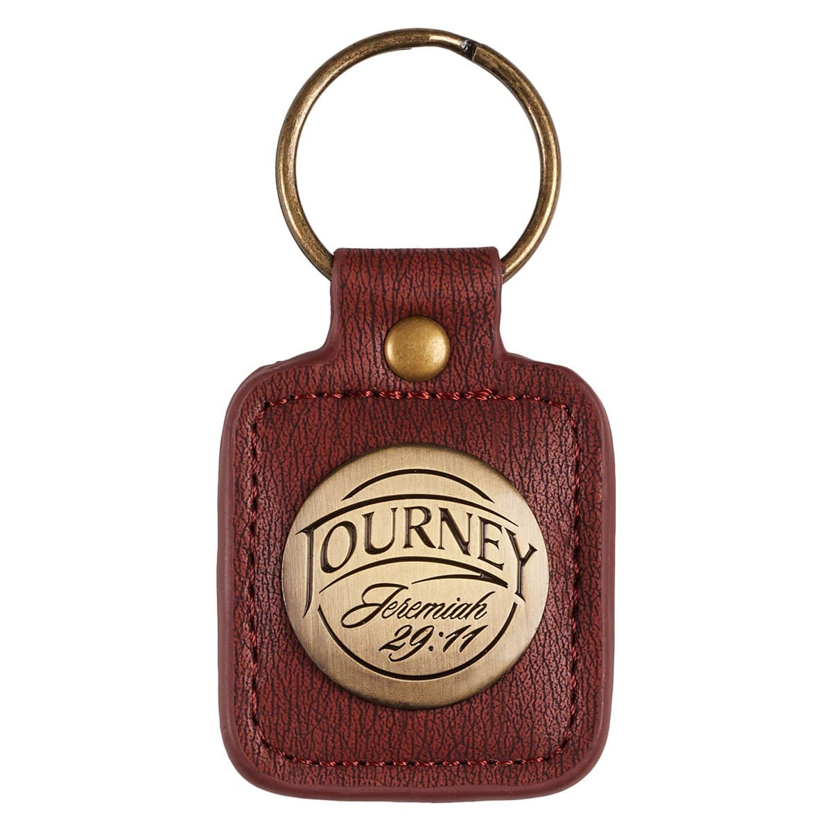 Journey - Jeremiah 29:11 Brown Faux Leather Key Ring
