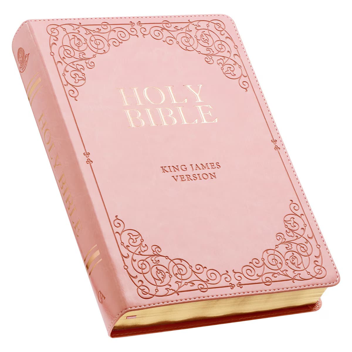 Pink Faux Leather Giant Print Full-size King James Version Bible with Thumb-index, picture 3