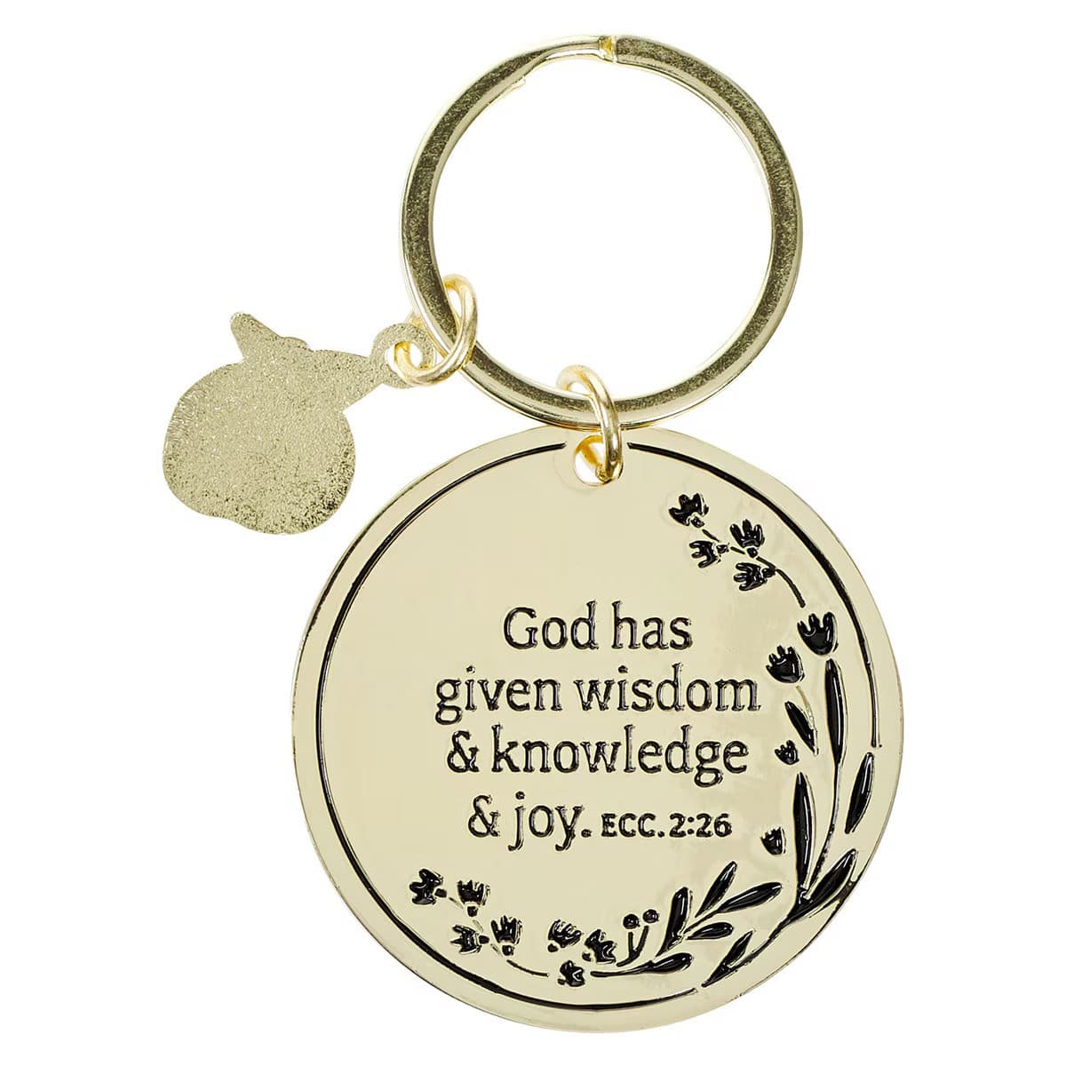 Great Teacher - Ecclesiastes 2:26 Epoxy-coated Metal Keychain with Charm, picture 2