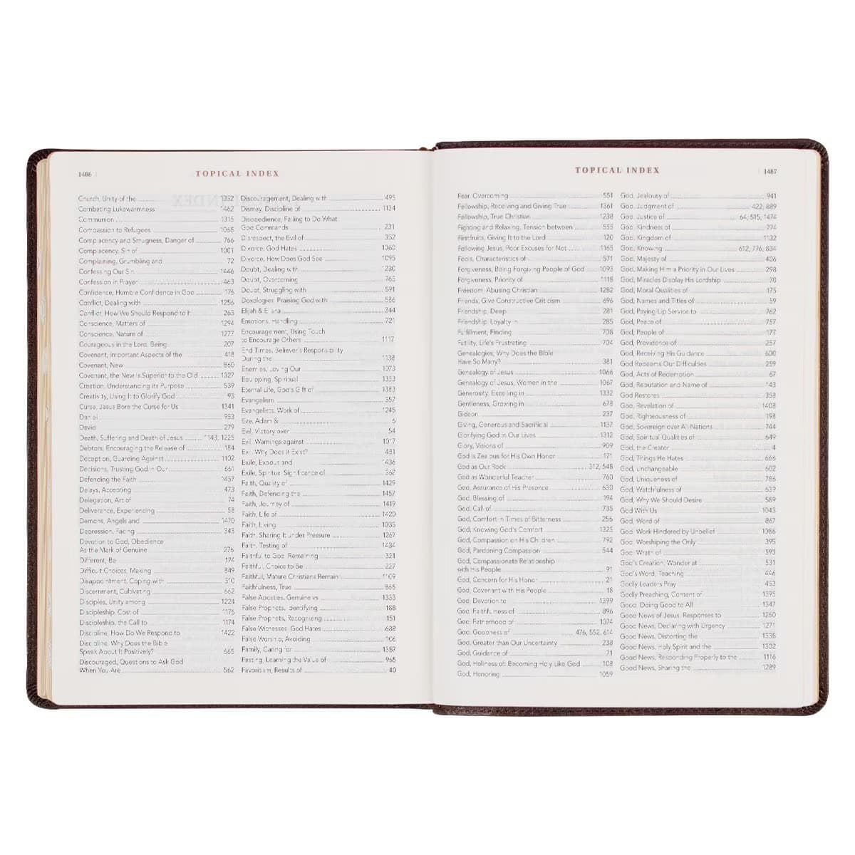 Espresso Brown Faux Leather Spiritual Growth Bible, picture 9
