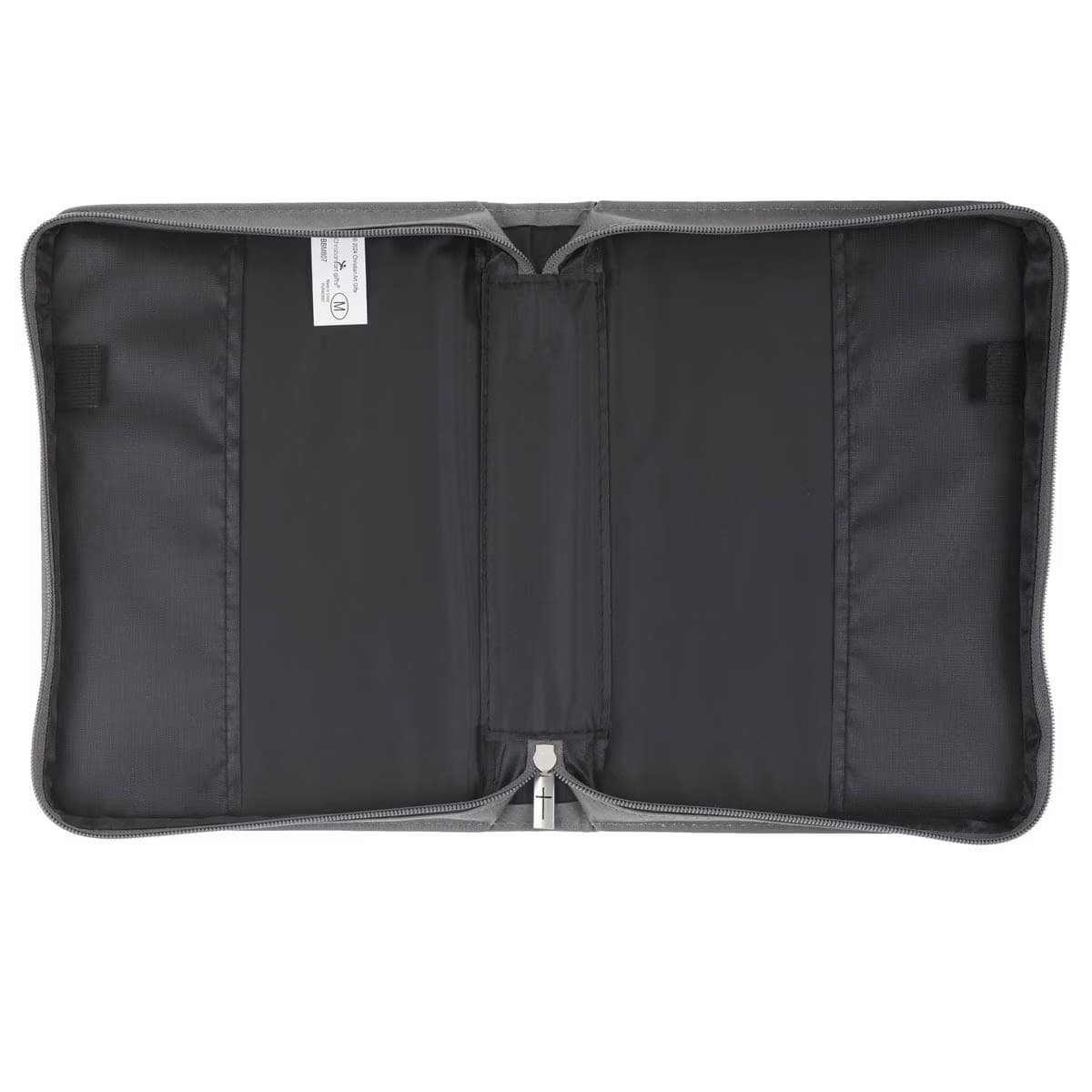 Be Strong in the Lord - Ephesians 6:10 Gray and Black Faux Leather Classic Bible Case, picture 4