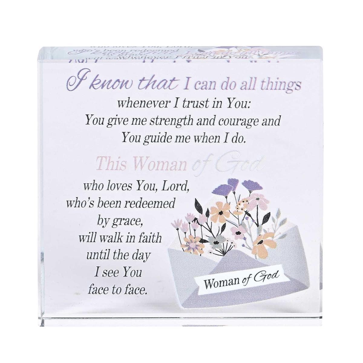 Woman Of God 3x3 Tabletop Glass Plaque, picture 2