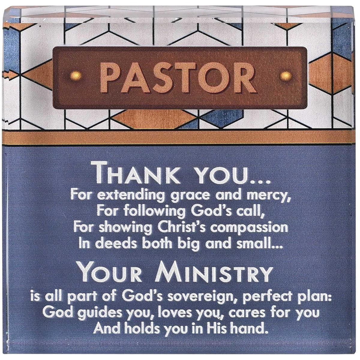 Pastor 3X3 Tabletop Glass Plaque, picture 2