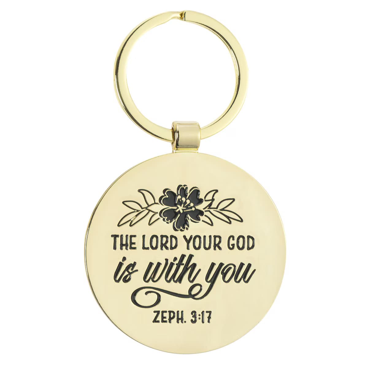Teach, Encourage, Inspire - Zephaniah 3:17 Pink Epoxy-coated Metal Keychain, picture 2