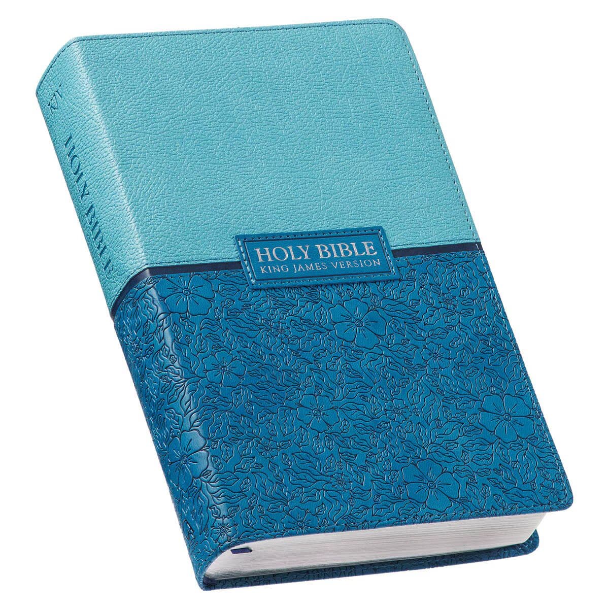 Blue Two-tone Faux Leather Giant Print Standard-size King James Version Bible, picture 3