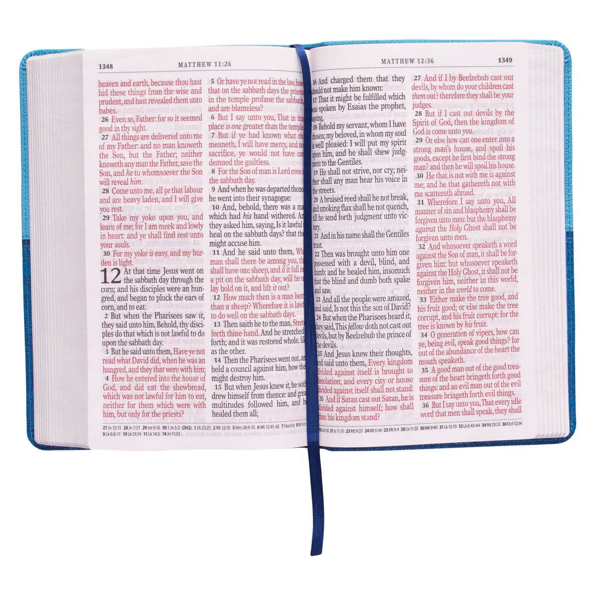 Blue Two-tone Faux Leather Giant Print Standard-size King James Version Bible, picture 7