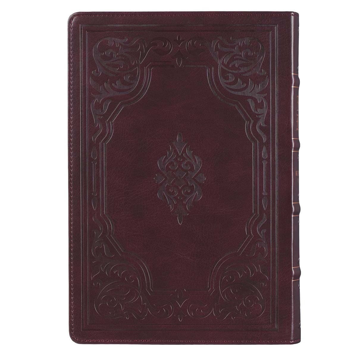 Antiqued Dark Brown Faux Leather Giant Print Full-size King James Version Bible with Thumb Index, picture 2
