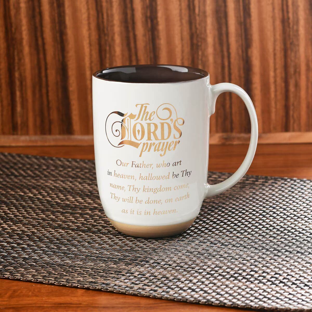 The Lord's Prayer - Matthew 6:9-13 White Ceramic Coffee Mug with Exposed Clay Base, picture 4