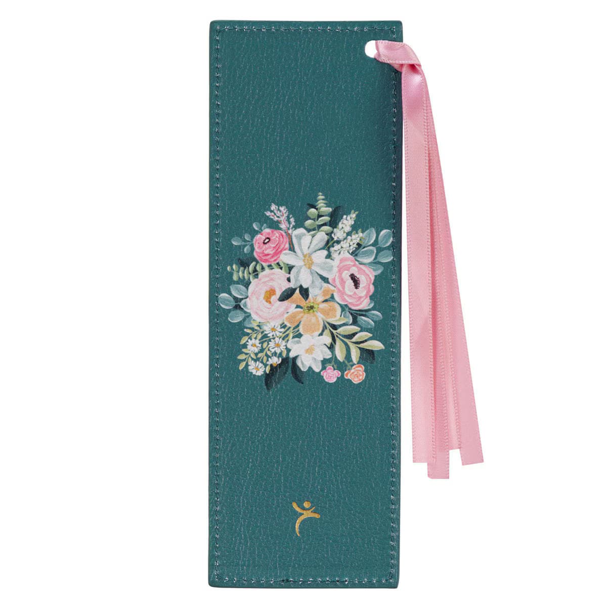 Be Still and Know - Psalm 46:10 Teal Floral Faux Leather Bookmark, picture 2