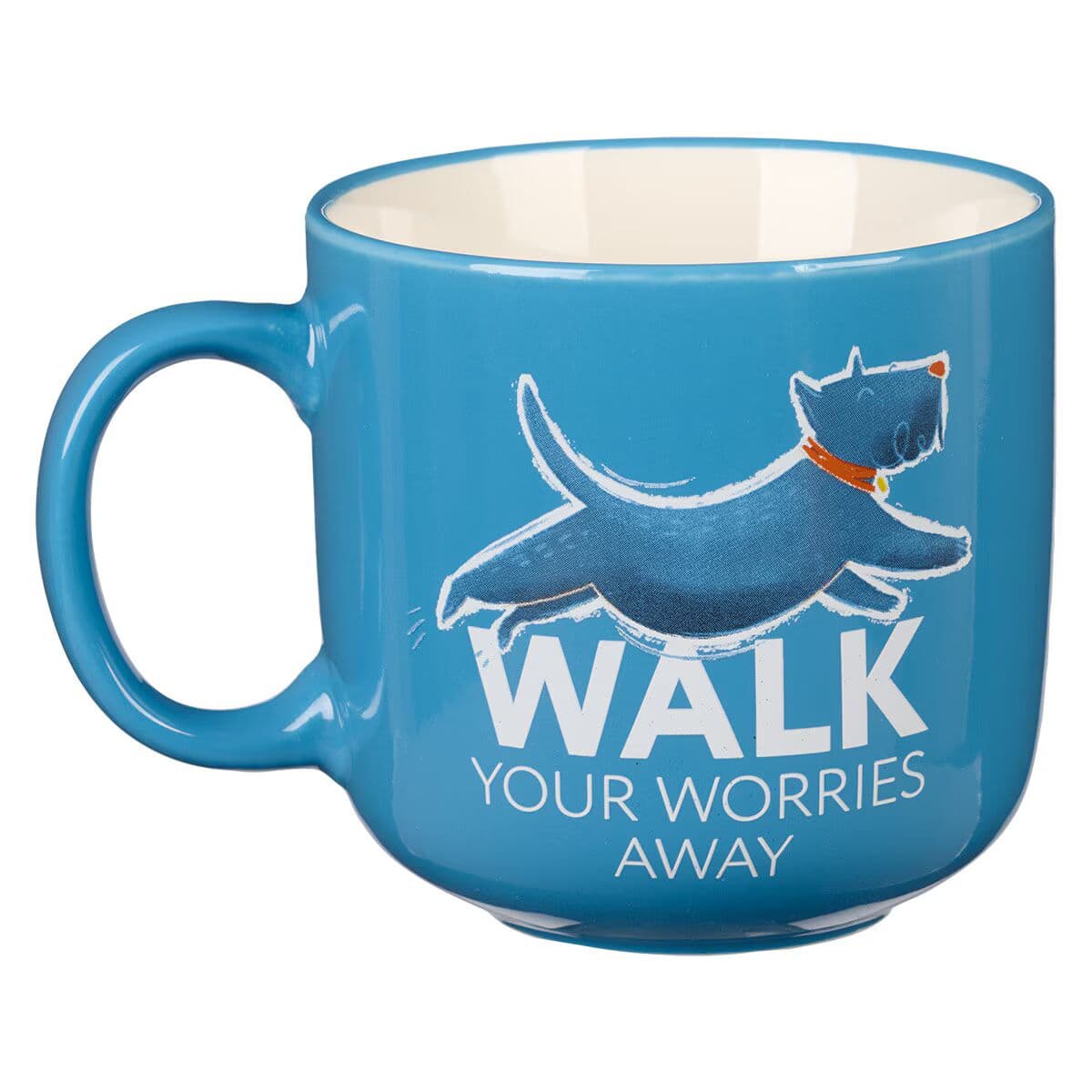 Walk Your Worries Away Blue Ceramic Coffee Mug, picture 2