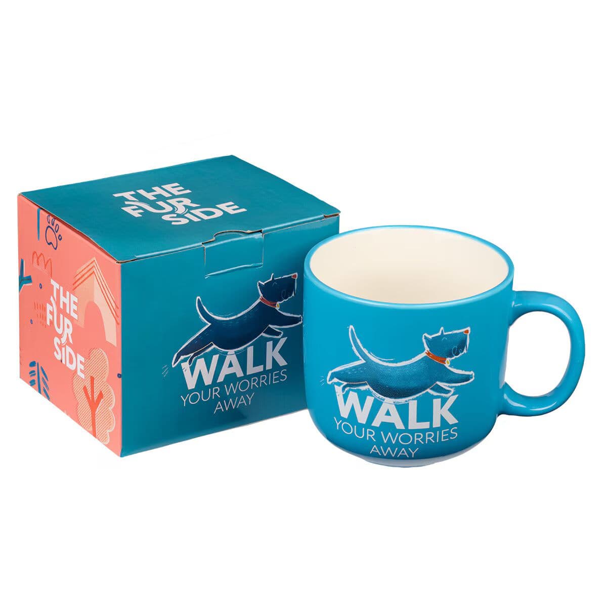 Walk Your Worries Away Blue Ceramic Coffee Mug, picture 3