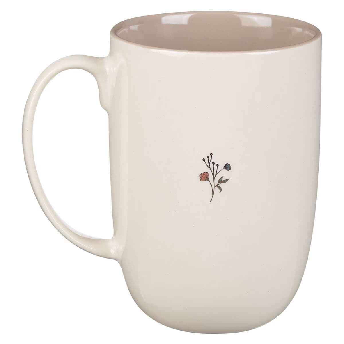 Everything Beautiful - Ecclesiastes 3:11 Cream Floral Ceramic Coffee Mug, picture 2