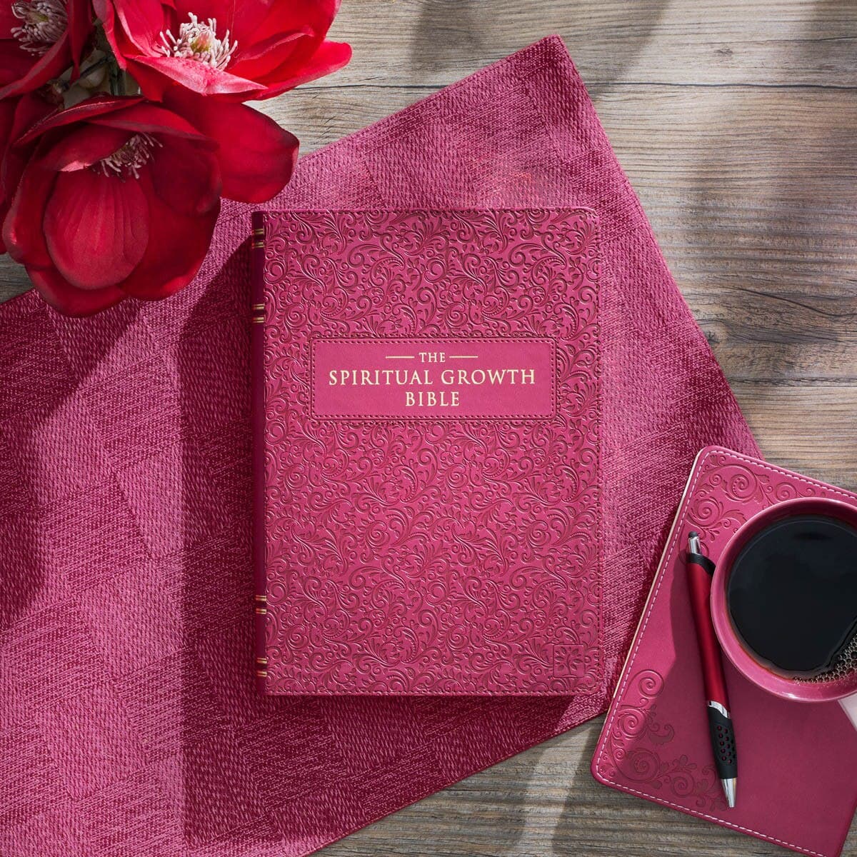 Berry Faux Leather Spiritual Growth Bible, picture 4